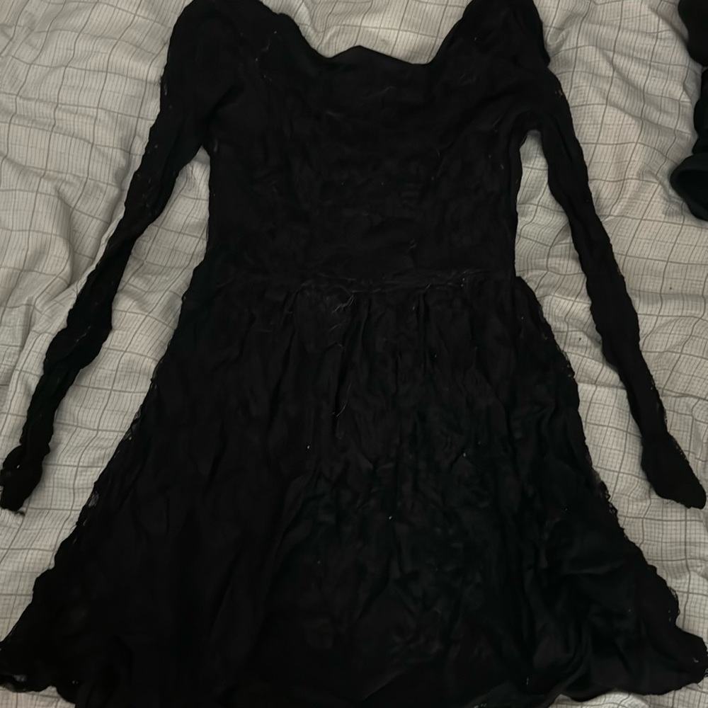 Black Floral Mesh Dress